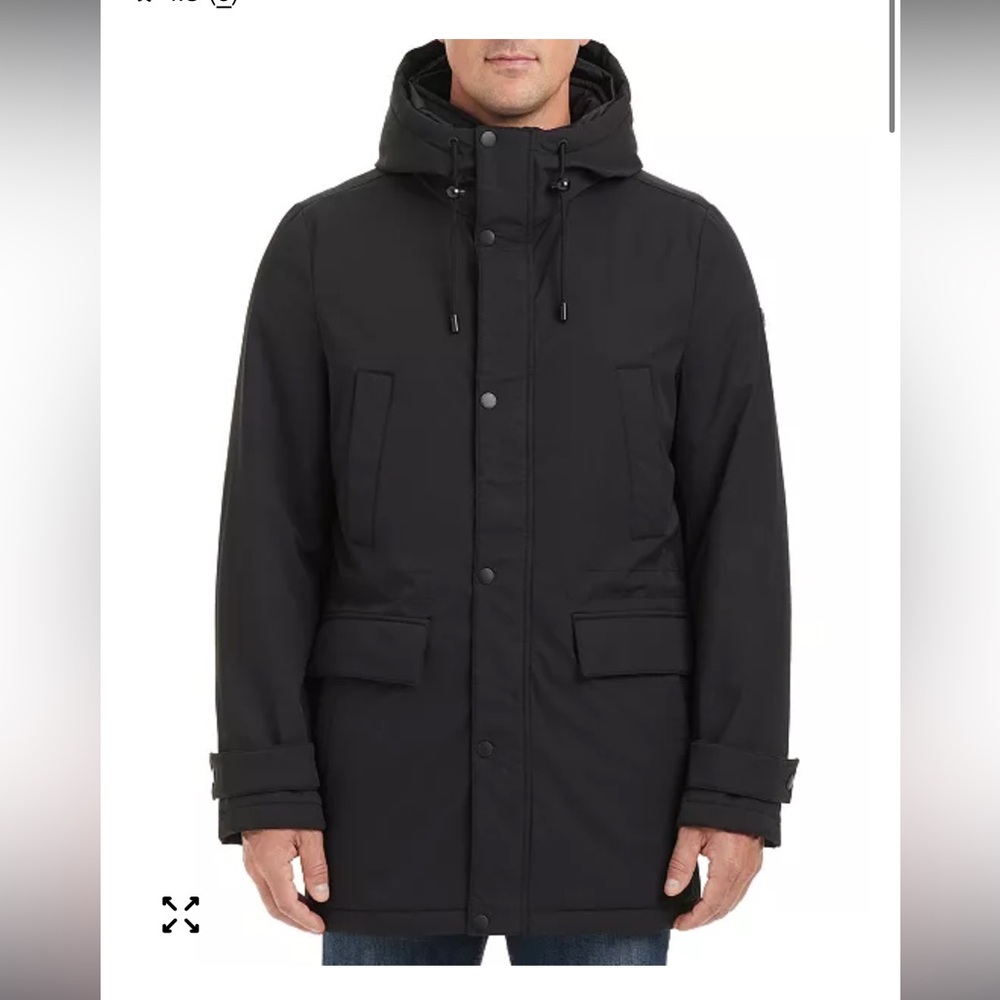 Vince Camuto Men's Black Softshell Hooded Jacket NWOT